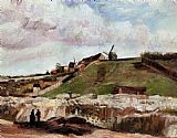 Windmill, Paintings - Montmartre the Quarry and Windmills by Vincent van Gogh